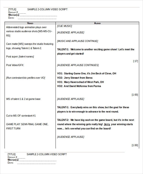 Play Script Template Free Download